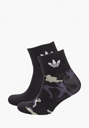 Носки 2 пары adidas Originals. Цвет: черный