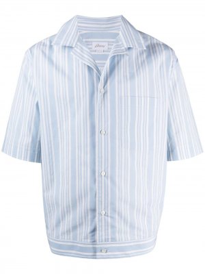 Полосатая рубашка с короткими рукавами Brioni. Цвет: белый