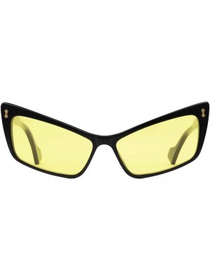 Солнцезащитные очки в оправе кошачий глаз Gucci Eyewear. Цвет: черный
