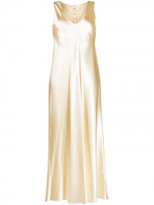 Платье миди Natasha с эффектом металлик The Row. Цвет: нейтральные цвета