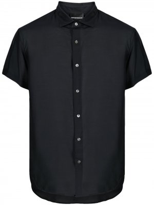 Рубашка с короткими рукавами Emporio Armani. Цвет: синий