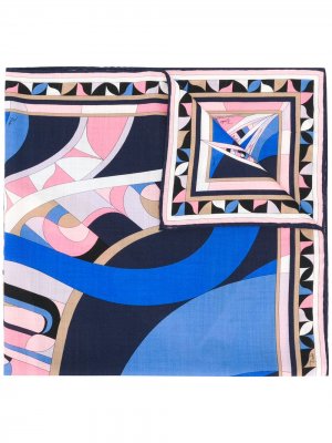 Платок с абстрактным принтом Emilio Pucci. Цвет: синий