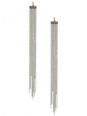 Длинные серьги с цепочками Fabiana Filippi. Цвет: серебряный