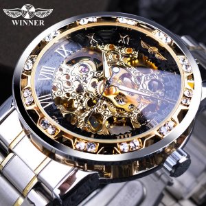 Победитель прозрачные модные светящиеся шестерни Королевский дизайн мужские лучшие бренды роскошные механические наручные часы со скелетом WINNER