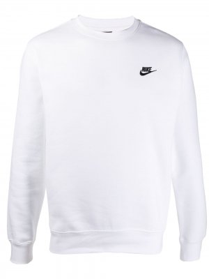 Джемпер с вышитым логотипом Nike. Цвет: белый