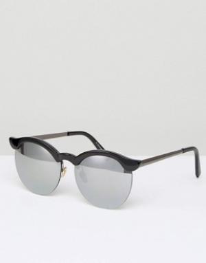 Черные круглые солнцезащитные очки 7X. Цвет: черный
