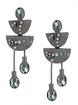 Декорированные серьги-цепочки Camila Klein. Цвет: серебристый