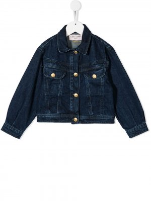 Укороченная джинсовая куртка Alberta Ferretti Kids. Цвет: синий