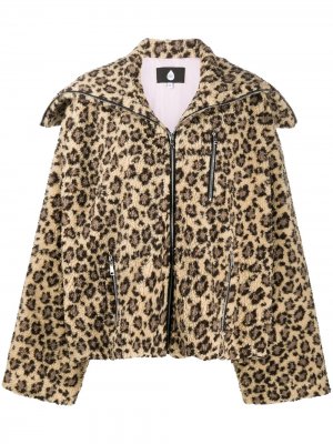 Куртка оверсайз с леопардовым принтом Natasha Zinko. Цвет: нейтральные цвета
