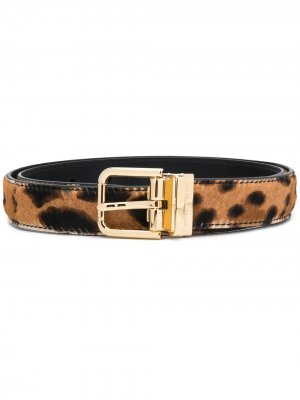 Ремень с леопардовым принтом Dolce & Gabbana. Цвет: коричневый