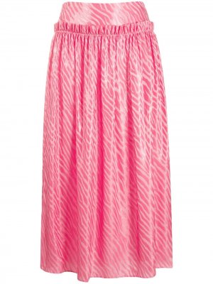 Плиссированная юбка с зебровым принтом By Malene Birger. Цвет: розовый