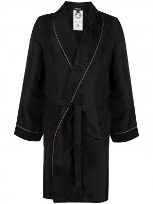 Жаккардовый халат Versace. Цвет: черный