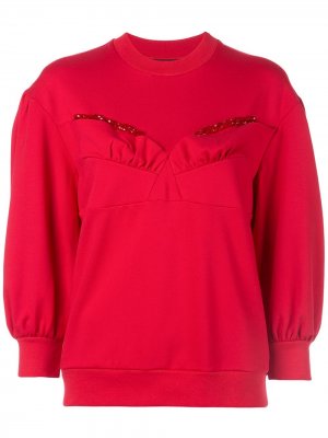 Топ с бюстье и бусинами Simone Rocha. Цвет: красный