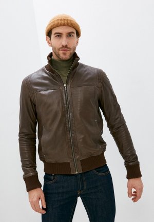 Куртка кожаная Serge Pariente. Цвет: коричневый
