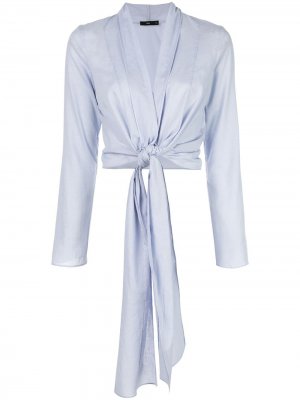 Long-sleeve wrap blouse VOZ. Цвет: синий