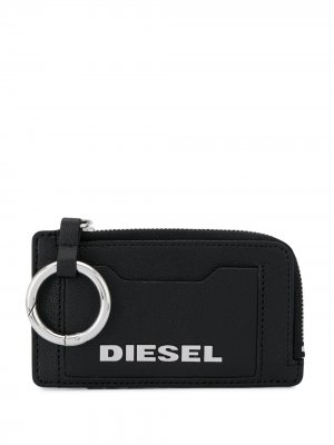 Кошелек с металлическим логотипом Diesel. Цвет: черный