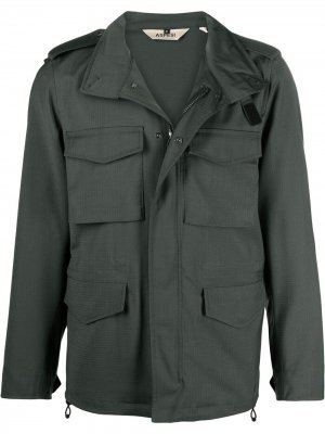 Легкая куртка с карманами и капюшоном Aspesi. Цвет: зеленый