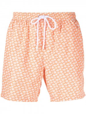 Плавки-шорты с принтом Barba. Цвет: оранжевый