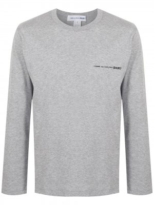Топ с длинными рукавами и логотипом Comme Des Garçons Shirt. Цвет: серый