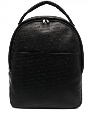 Рюкзак на молнии с логотипом Armani Exchange. Цвет: черный