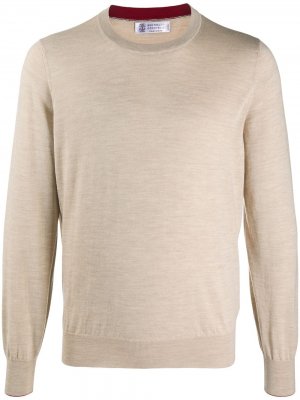 Пуловер с круглым вырезом Brunello Cucinelli. Цвет: коричневый