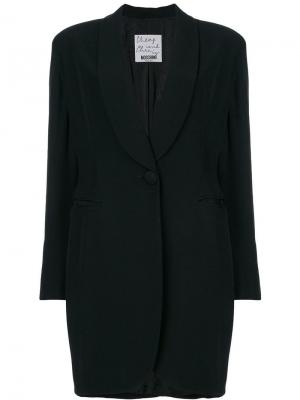 Пальто с лацканами шалькой Moschino Pre-Owned. Цвет: черный