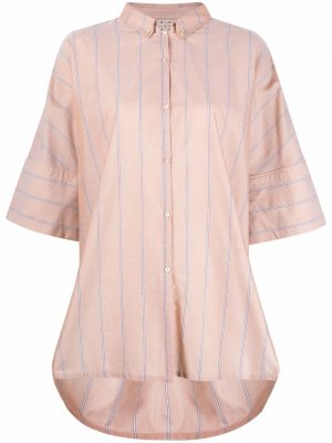 Полосатая рубашка с короткими рукавами Gentry Portofino. Цвет: нейтральные цвета