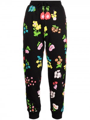 Спортивные брюки с цветочным принтом Cynthia Rowley. Цвет: черный