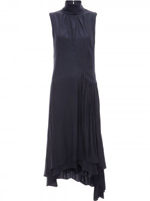 Платье асимметричного кроя со сборками JW Anderson. Цвет: dark navy