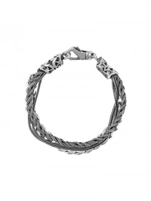 Braid and chain bracelet Emanuele Bicocchi. Цвет: серебристый