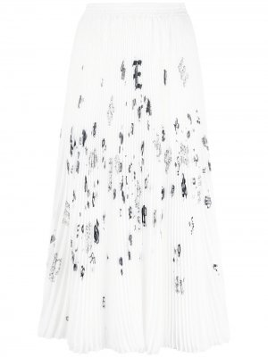 Плиссированная юбка с логотипом Ermanno Scervino. Цвет: белый