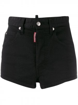 Короткие джинсовые шорты Dsquared2. Цвет: черный