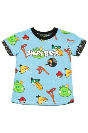 Футболка Angry Birds. Цвет: голубой