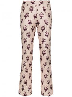 Прямые брюки с цветочным принтом Giambattista Valli. Цвет: розовый