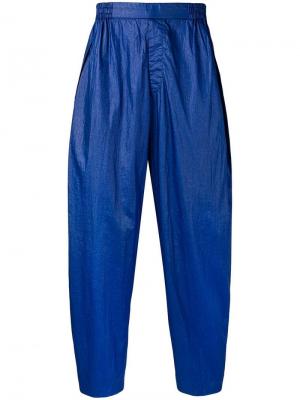 Непромокаемые брюки 1980-го года Issey Miyake Pre-Owned. Цвет: синий