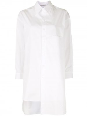 Рубашка оверсайз асимметричного кроя Yohji Yamamoto. Цвет: белый