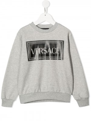 Толстовка с логотипом Young Versace. Цвет: серый