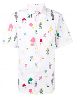 Рубашка с воротником-поло принтом Thom Browne. Цвет: белый