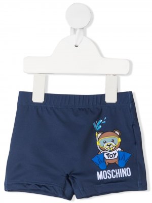 Плавки-шорты Teddy Diver Moschino Kids. Цвет: синий