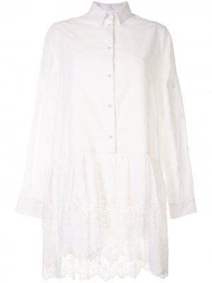 Платье-рубашка Dahlia с вышивкой и заниженной талией Macgraw. Цвет: белый