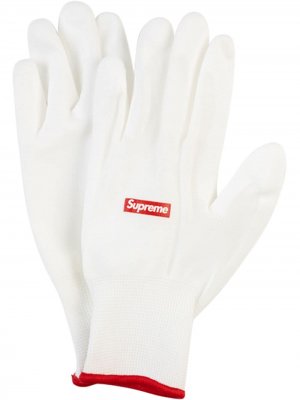 Перчатки с логотипом Supreme. Цвет: белый