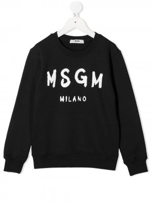 Свитер с логотипом MSGM Kids. Цвет: черный